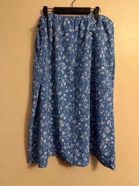 Appleseed's Blue & White Floral Midi Skirt